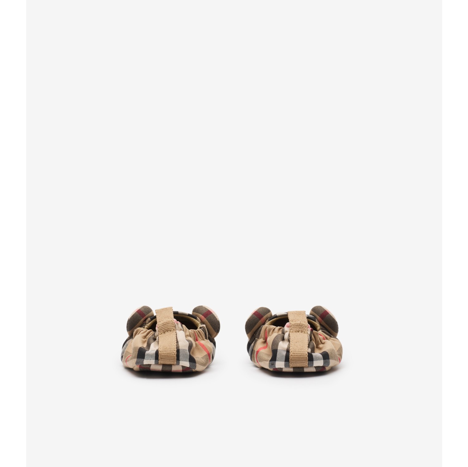 Thomas Bear Check Cotton Booties