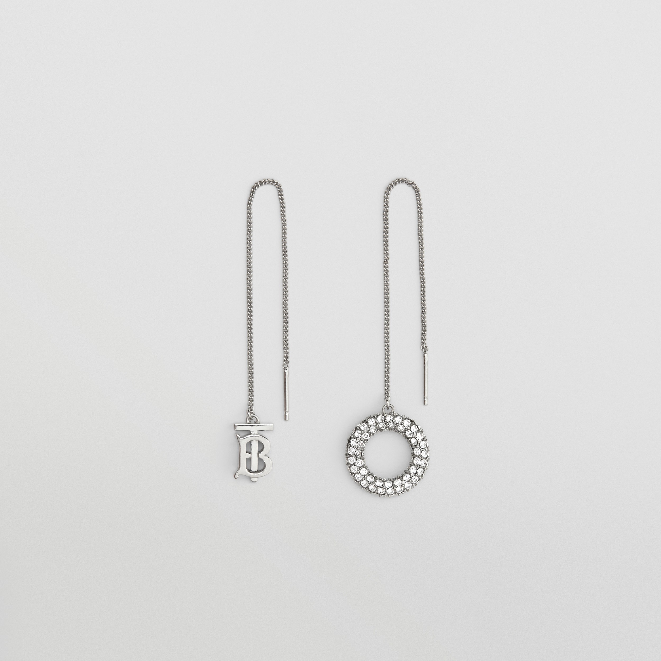 Boucles d'oreilles plaquées palladium avec cristaux (Palladium/cristal) - Femme | Site officiel Burberry® - 4