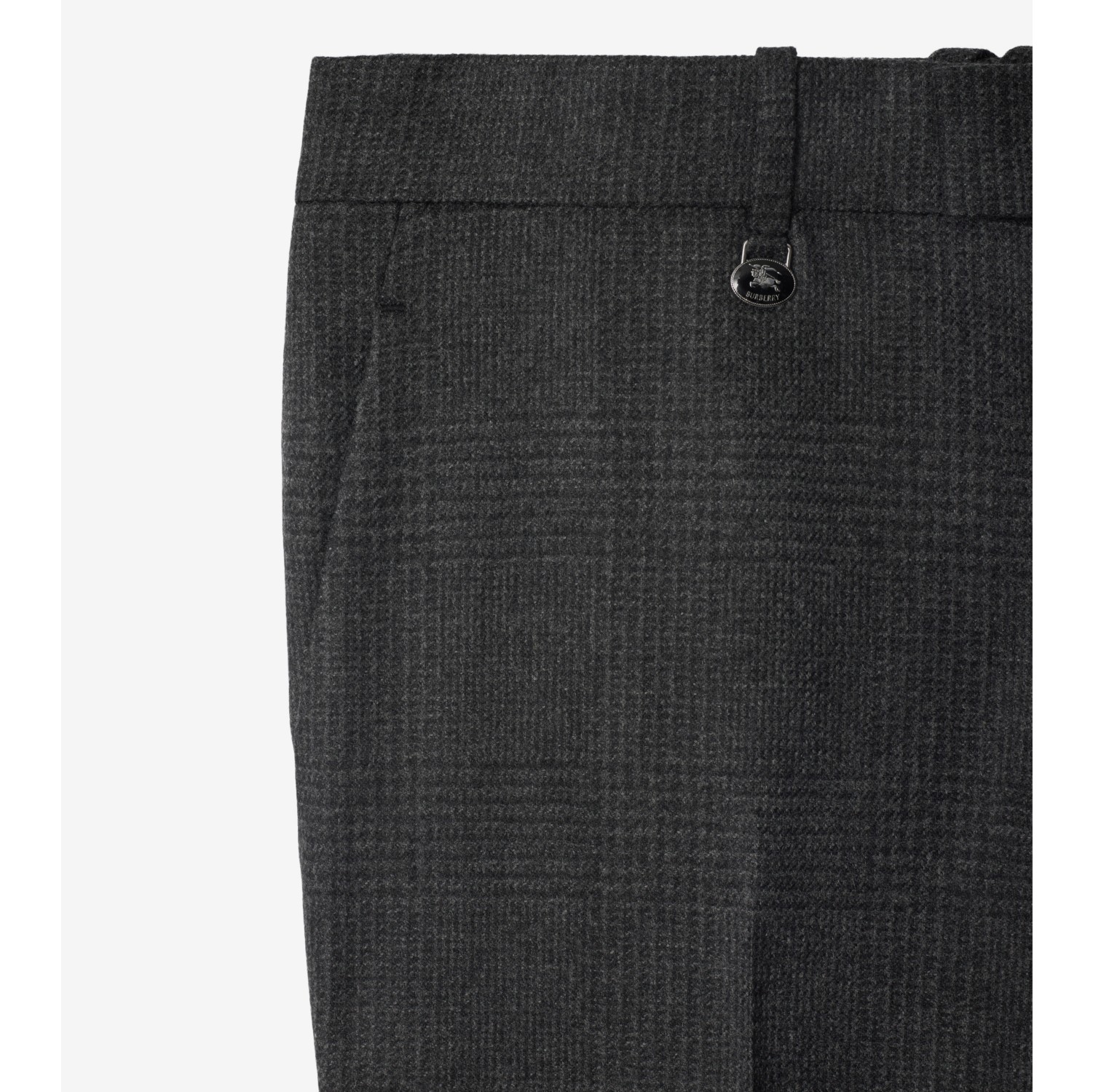 Check Wool Cashmere Tailored Trousers