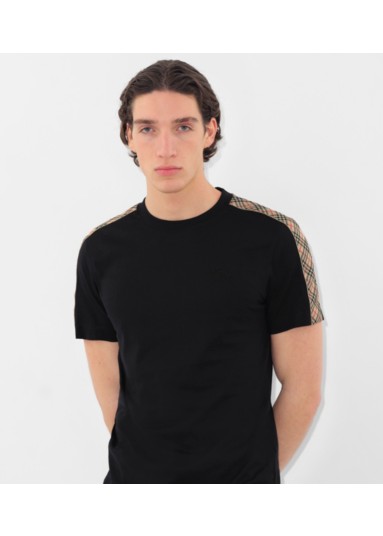 Check Trim Cotton T-shirt