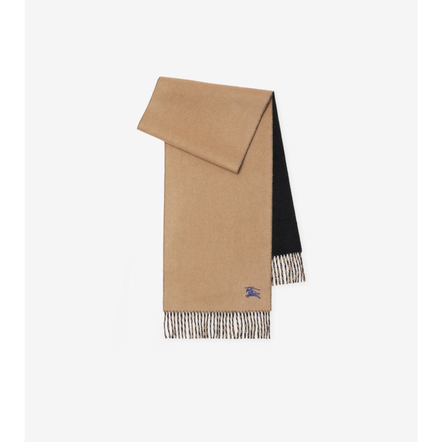 Reversible Cashmere Scarf in Camel black Burberry Official