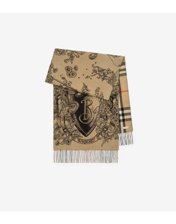 Reversible Etched Knight Cashmere Scarf
