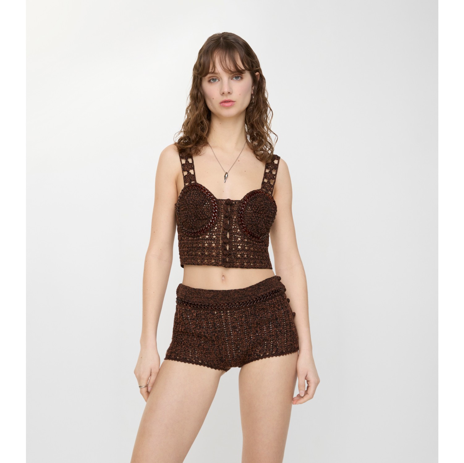 Short crocheté en coton mouliné