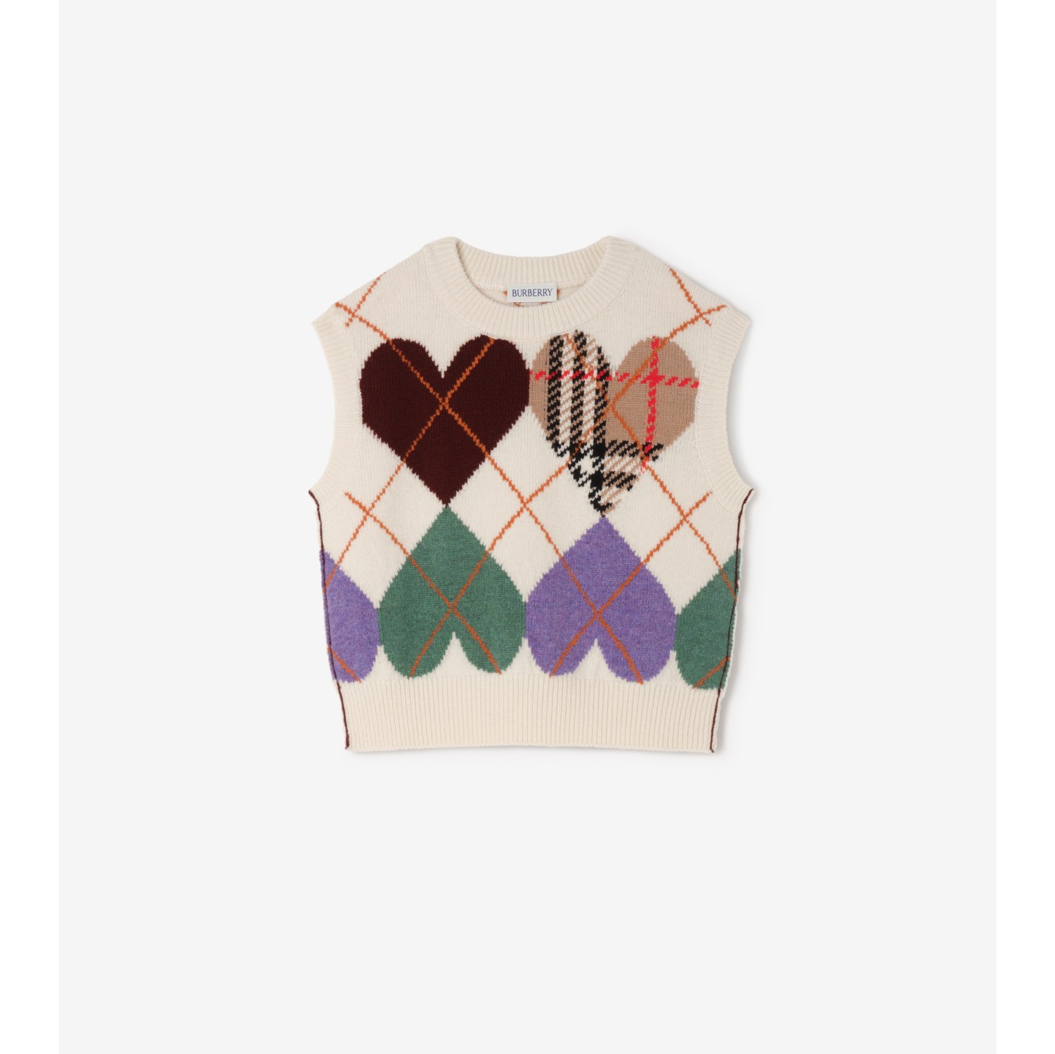 Heart Argyle Wool Sweater Vest