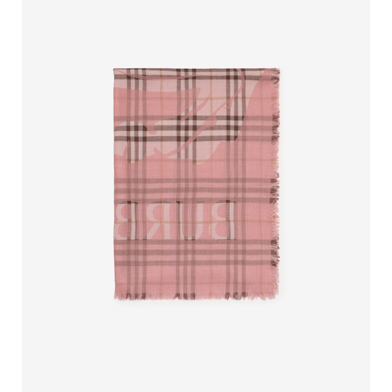 Wide EKD Check Wool Silk Scarf