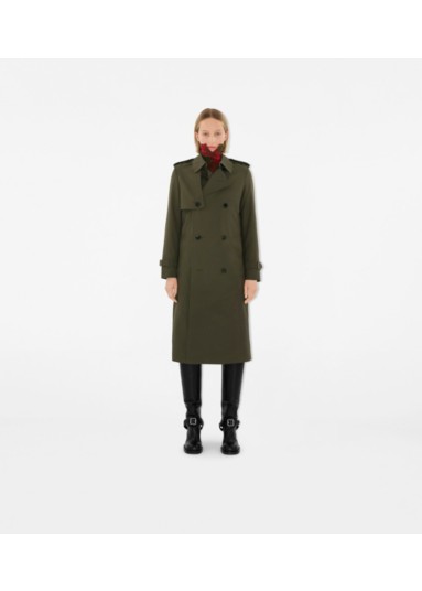 Long Cotton Blend Trench Coat