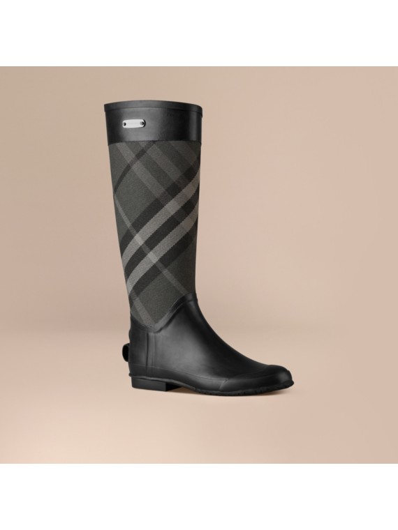 Belted Rain Boots in Black - Women | Burberry United States