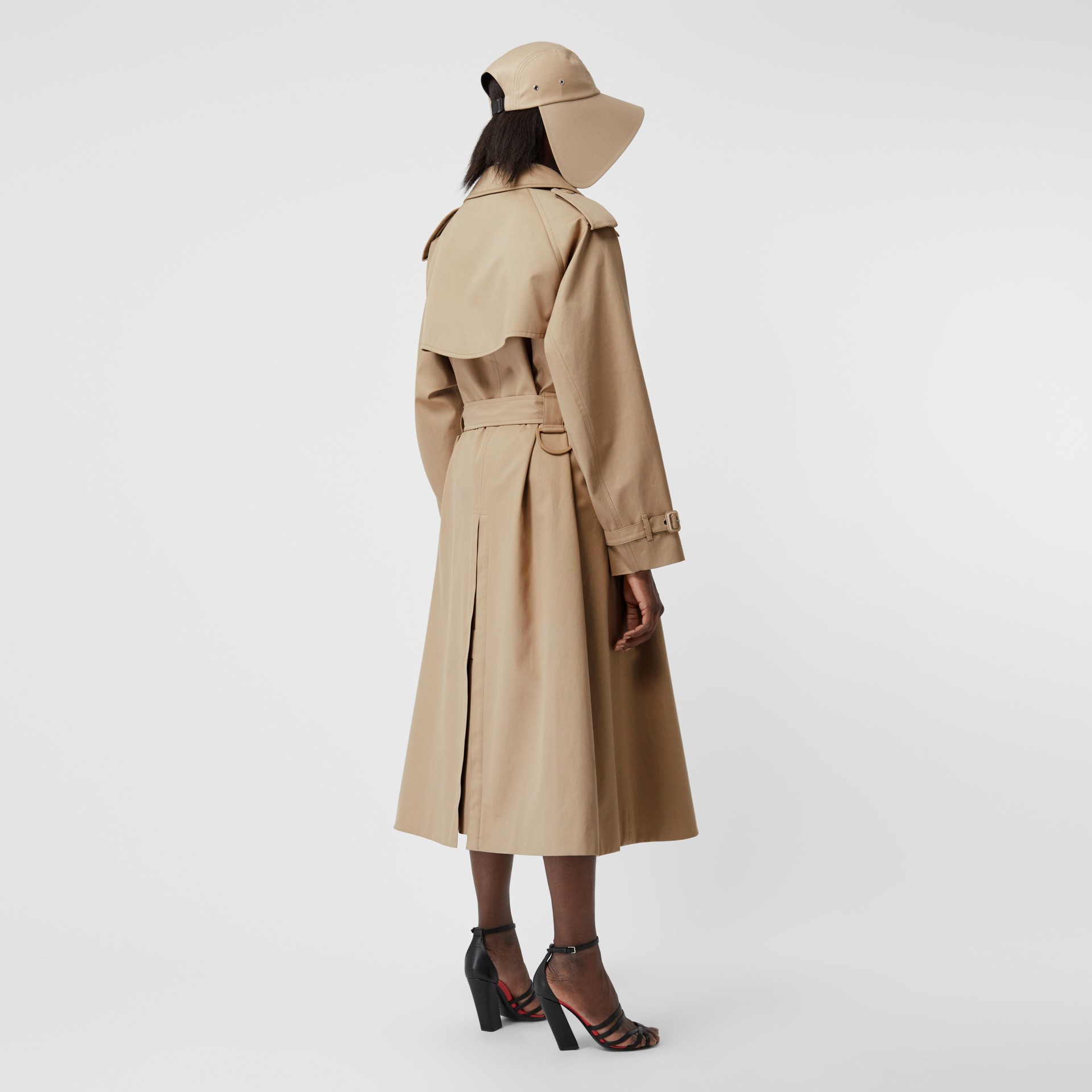 Cotton Gabardine Step-through Trench Coat in Soft Fawn - Women ...