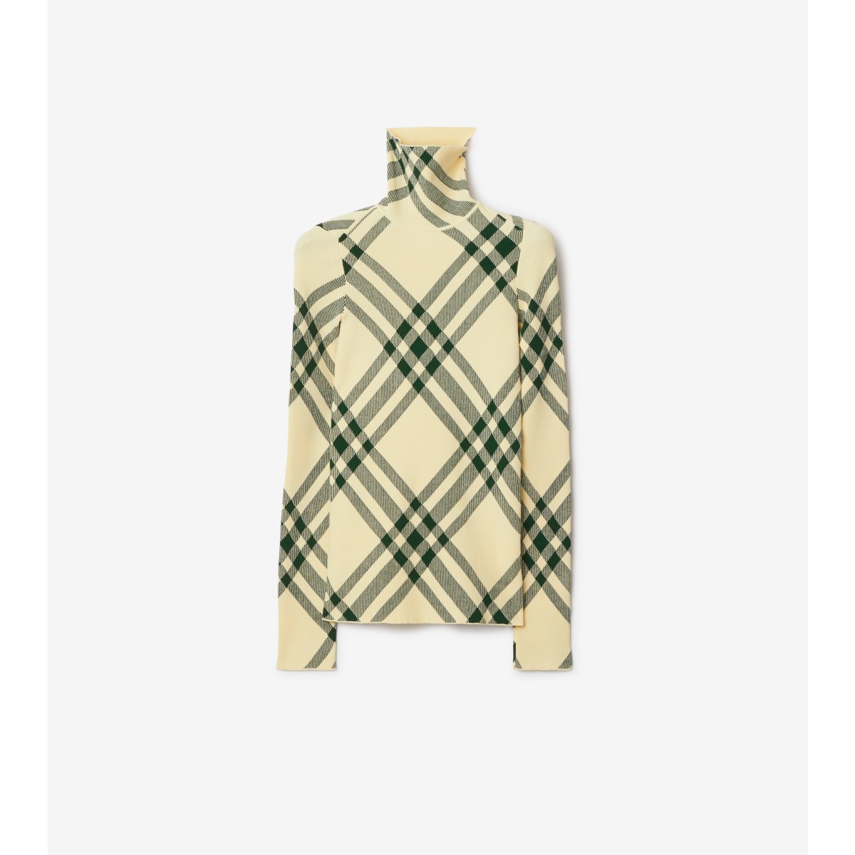 Burberry Check Jumper In Yellow