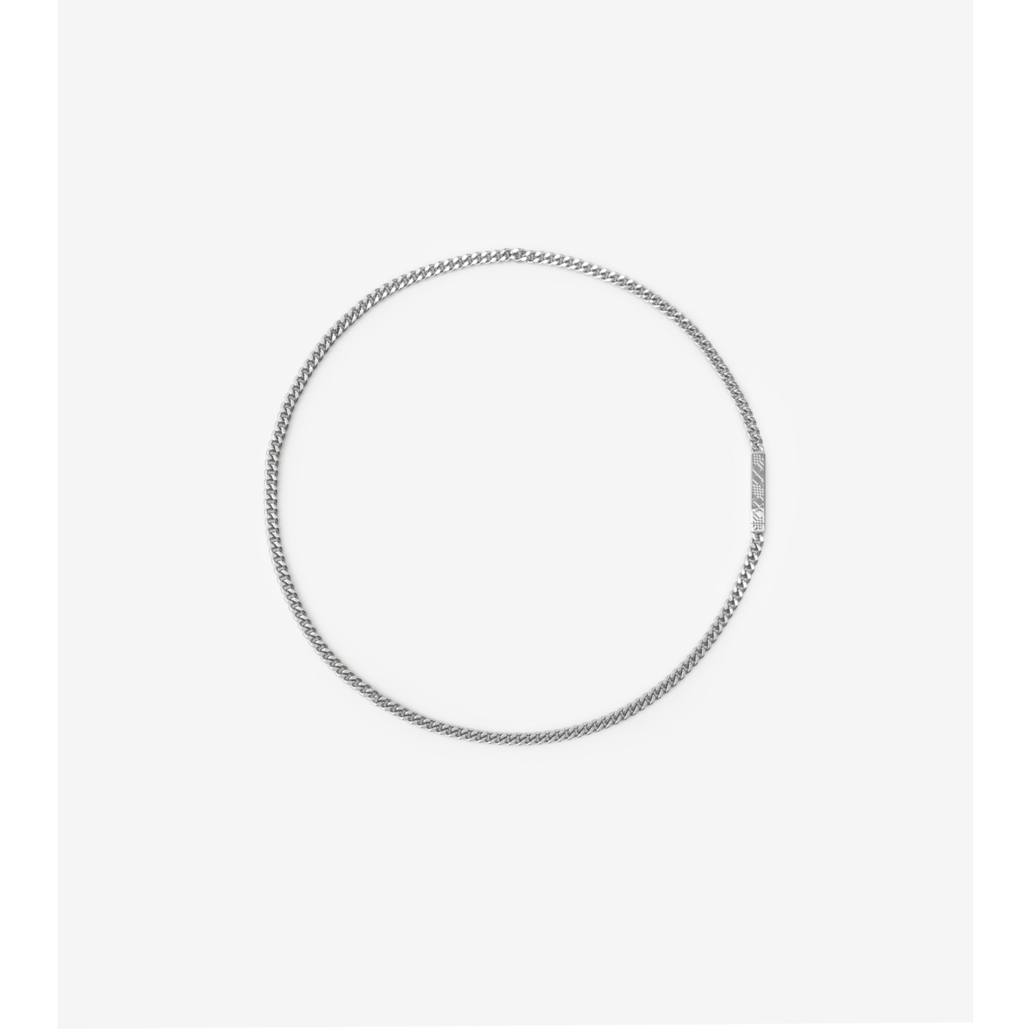 Engraved Check Chain Necklace