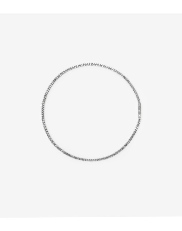 Engraved Check Chain Necklace
