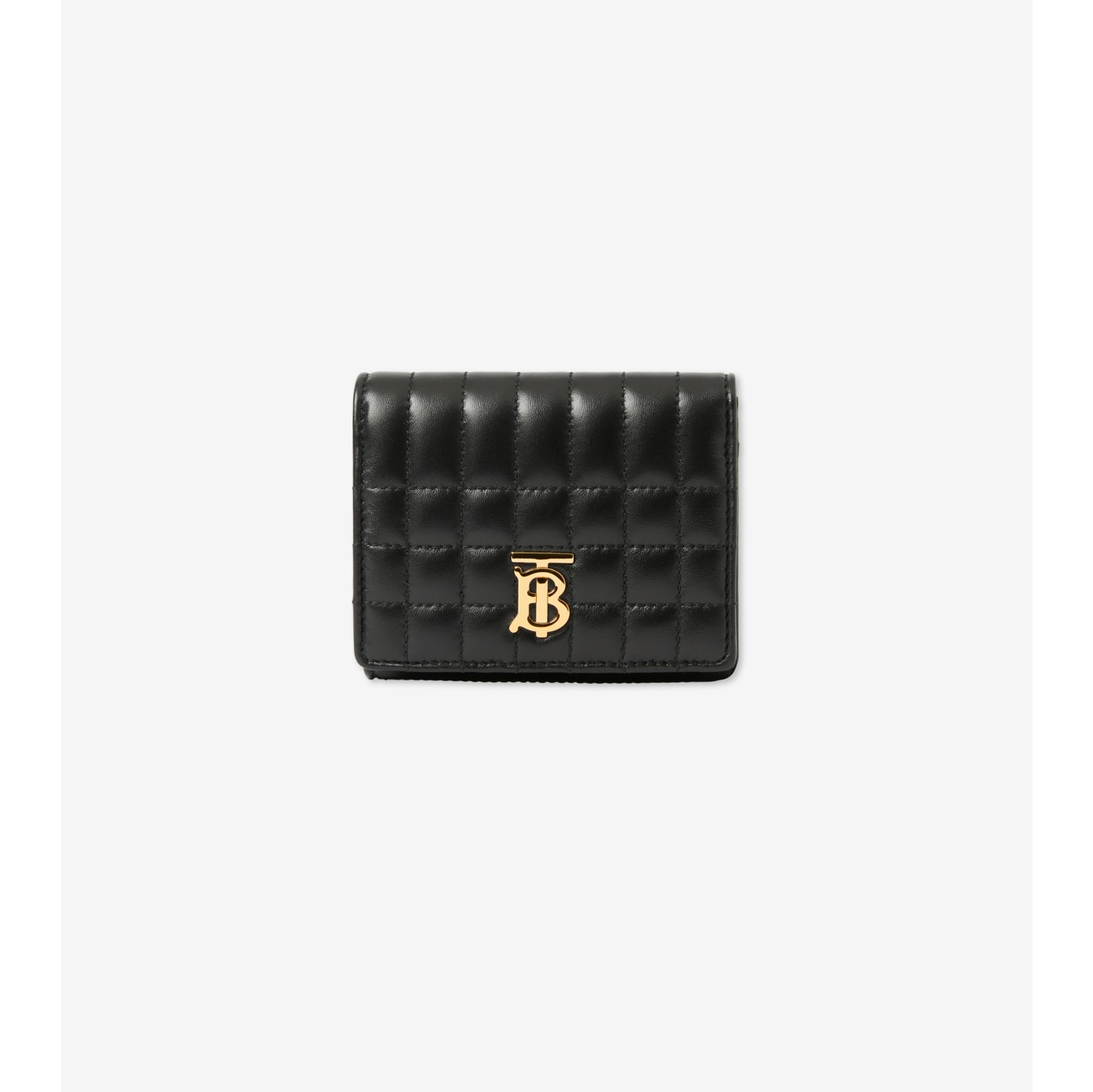 Quilted Leather Small Lola Folding Wallet in Black/light gold - Women | Burberry® Official