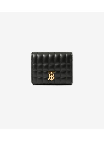 キルティングレザー スモール ローラ フォールディングウォレット (ブラック／ライトゴールド) - ウィメンズ | Burberry®公式サイト