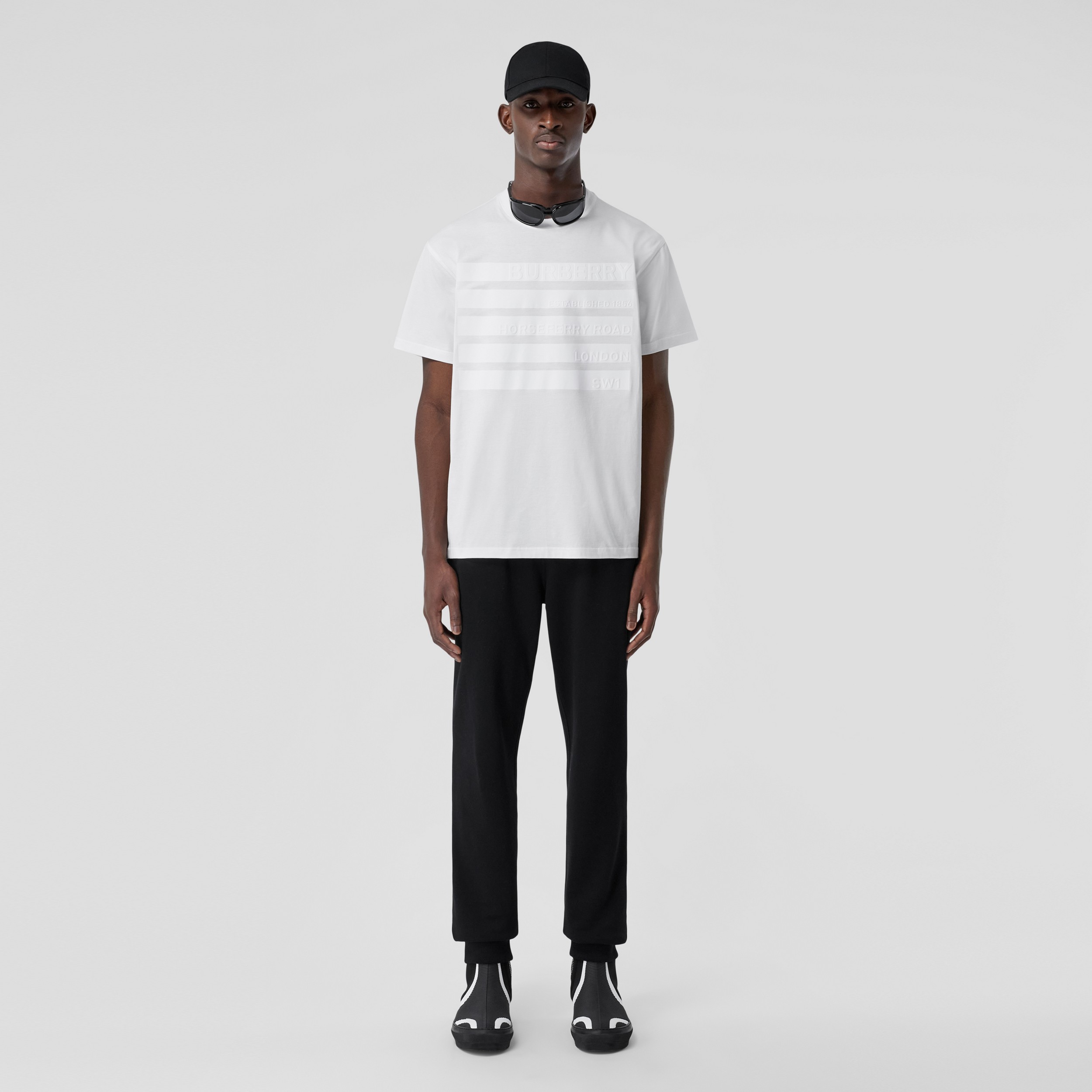 Oversize-T-Shirt aus Baumwolle mit Horseferry-Aufdruck (Weiß) - Herren | Burberry® - 1