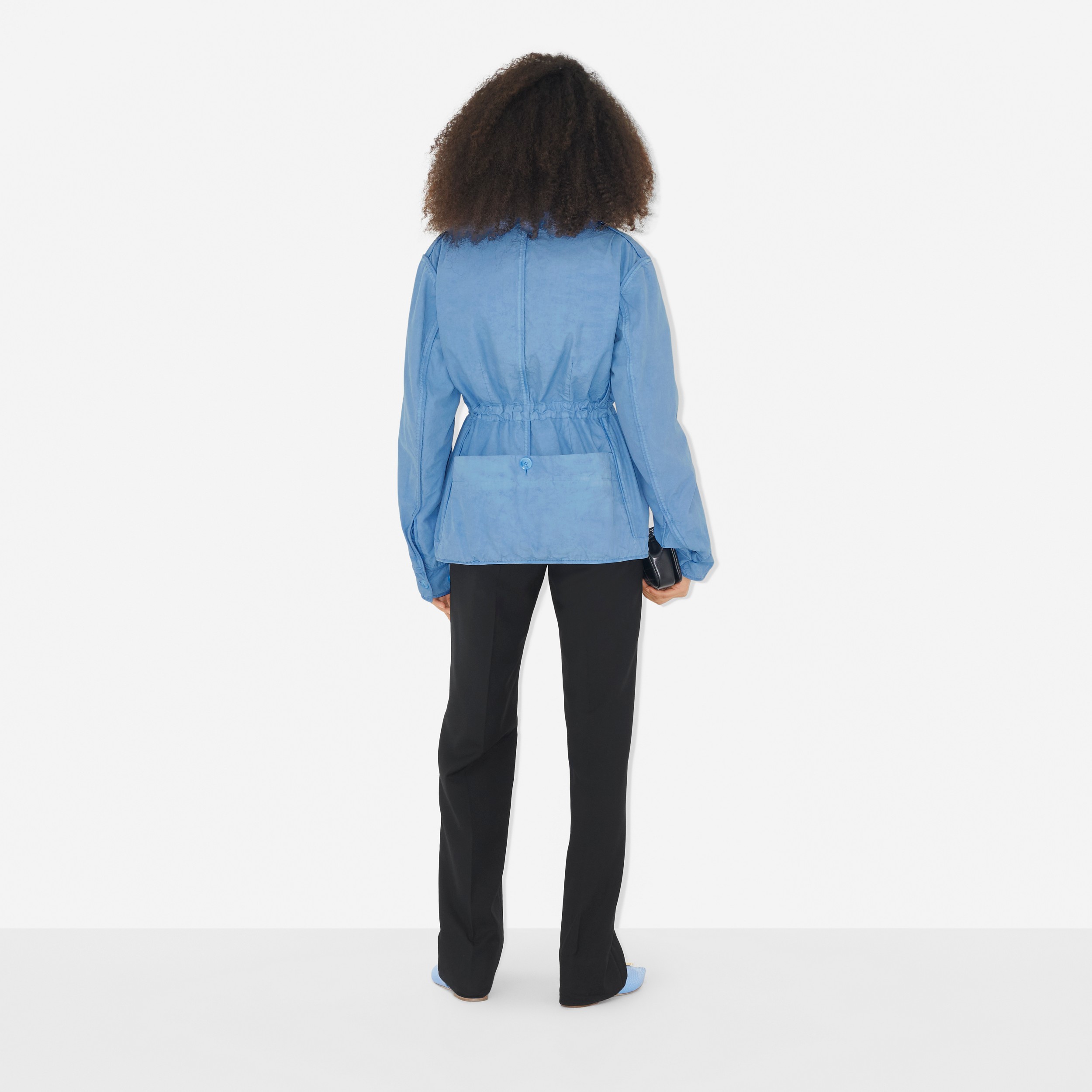 Chaqueta campera en algodón de gabardina (Azul Dedalera) - Mujer | Burberry® oficial - 4