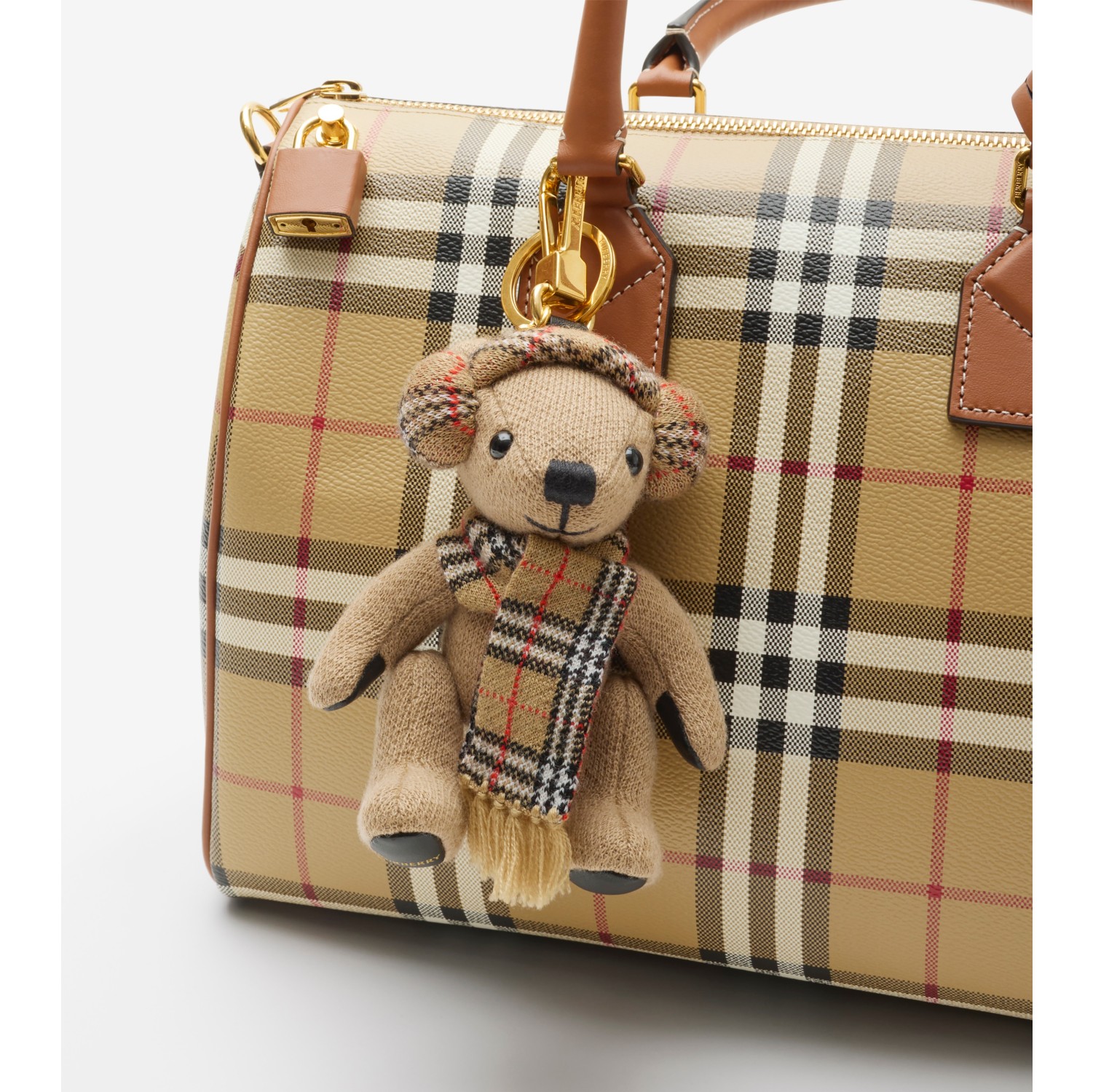 Medium Check Bowling Bag in Archive beige/briar brown - Women | Burberry® Official