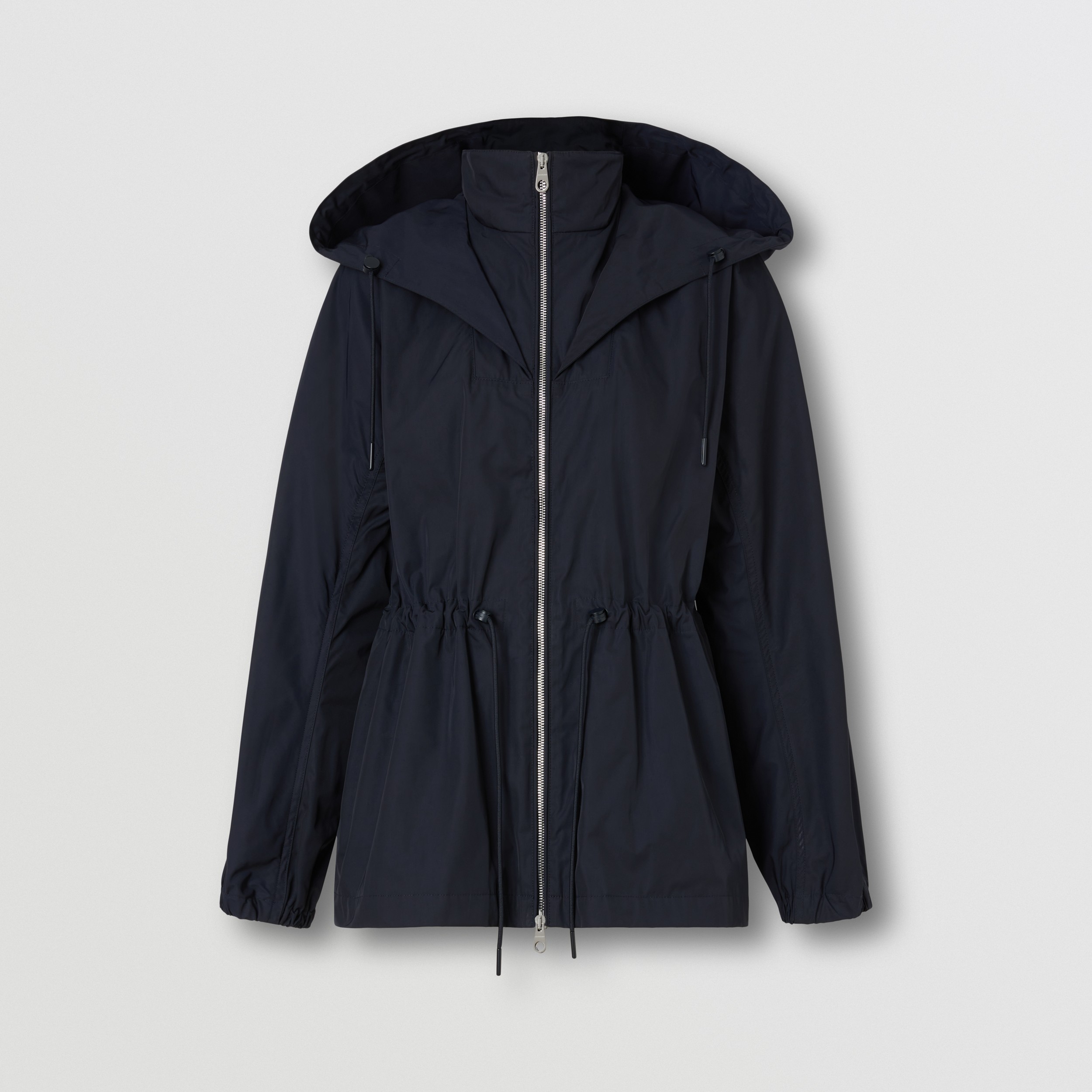 Logo Detail Hooded Parka in Dark Charcoal Blue - Women | Burberry® Official - 4