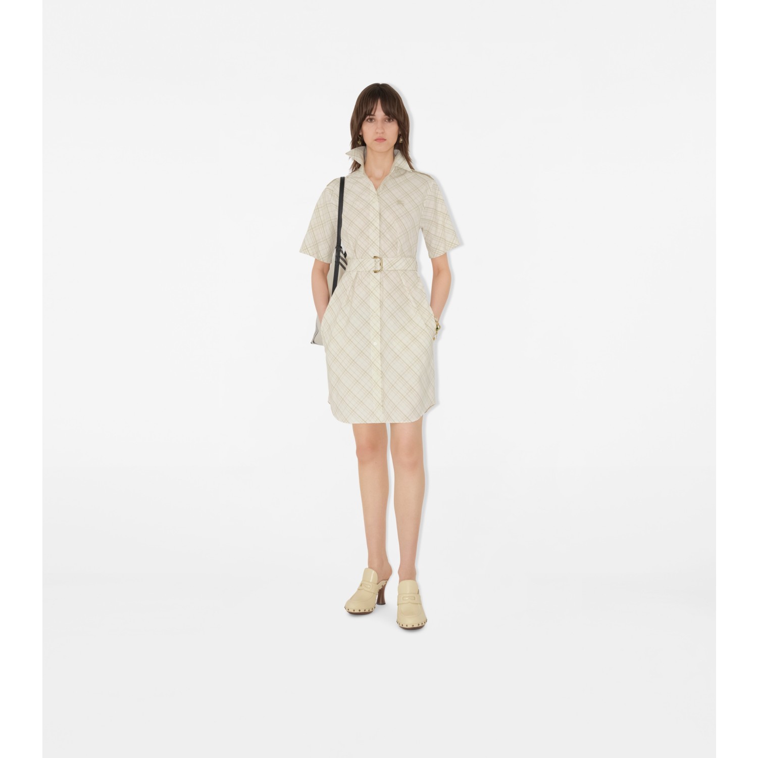 Check Cotton Shirt Dress