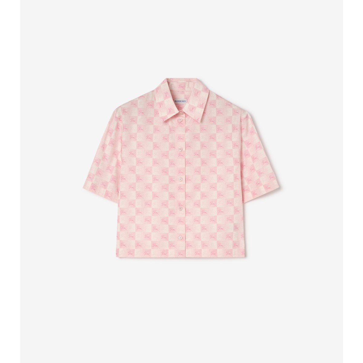  Check Cropped EKD erboard​ Cotton Shirt