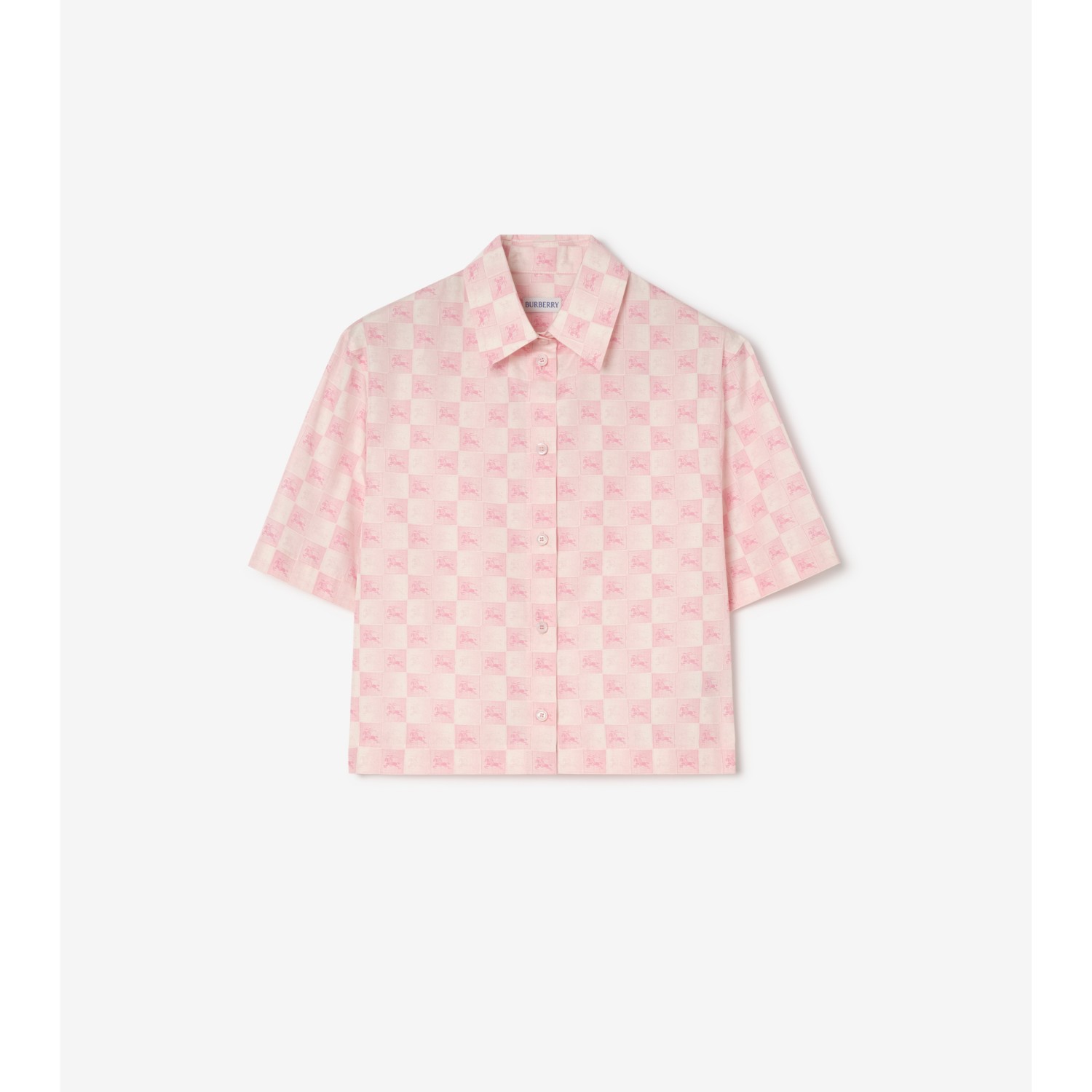 Cropped Knight Checkerboard​ Cotton Shirt