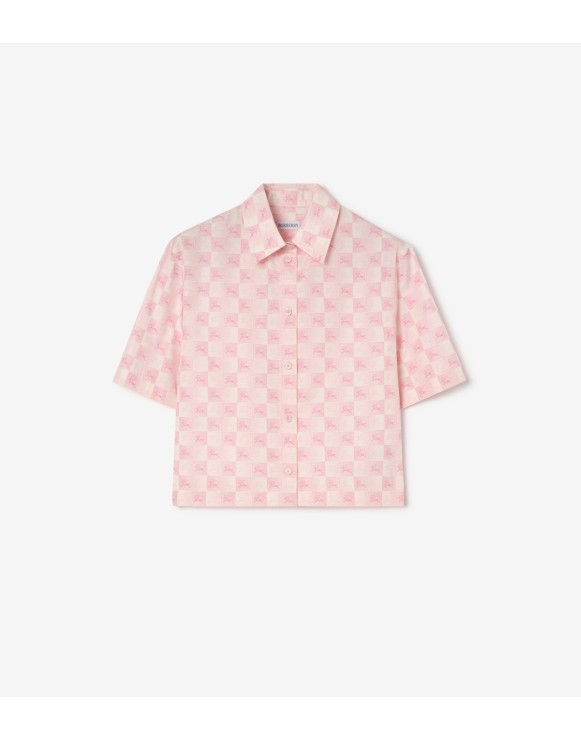 Cropped EKD Checkerboard​ Cotton Shirt