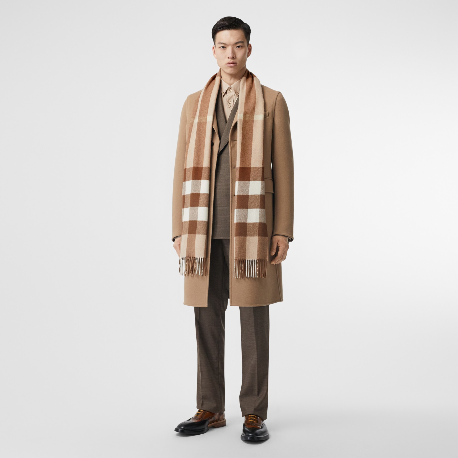 Écharpe en cachemire check (Camel Moyen) | Burberry