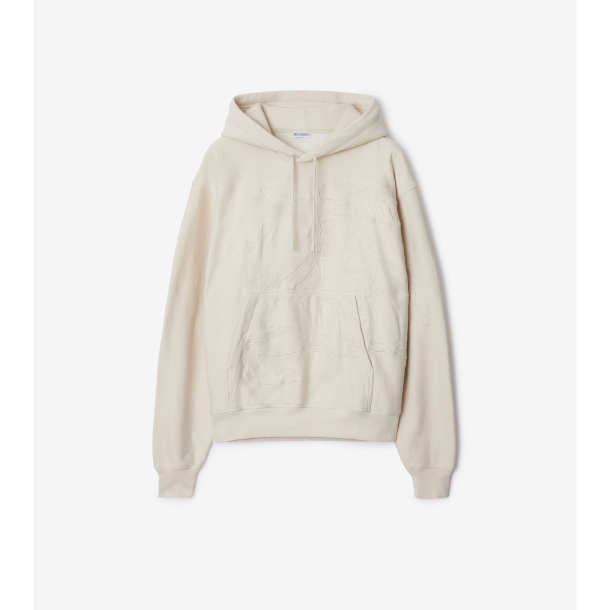 Shop Burberry Ekd Cotton Blend Hoodie In Tundra