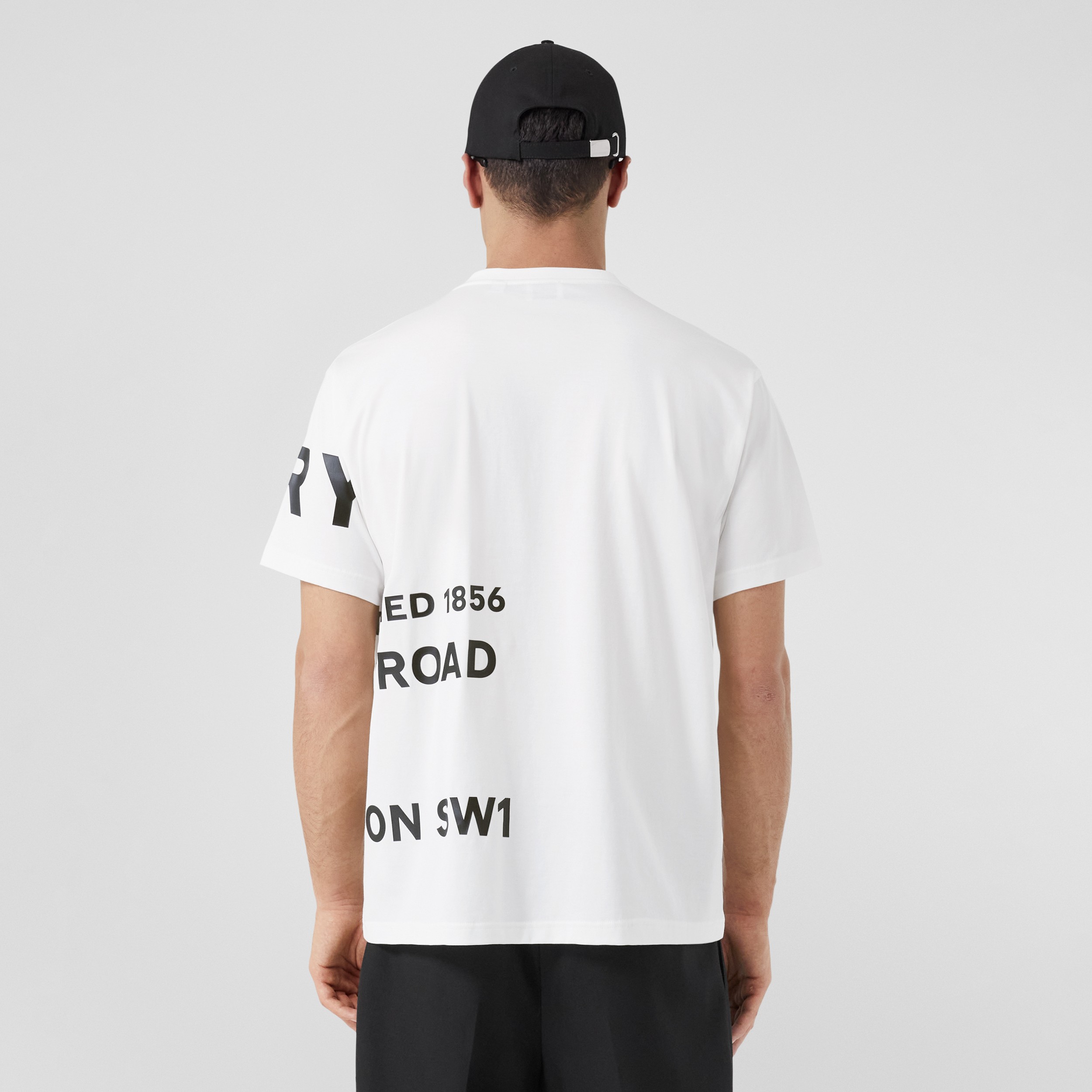 T-shirt oversize in cotone con stampa Horseferry (Bianco) - Uomo | Sito ufficiale Burberry® - 3