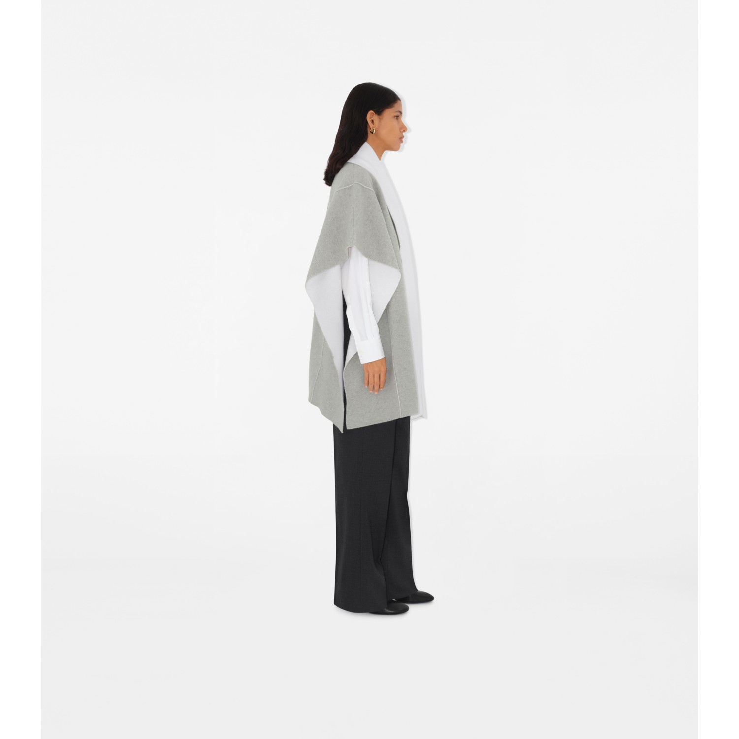 Mirrored Horse Wool Cashmere Blend Cape