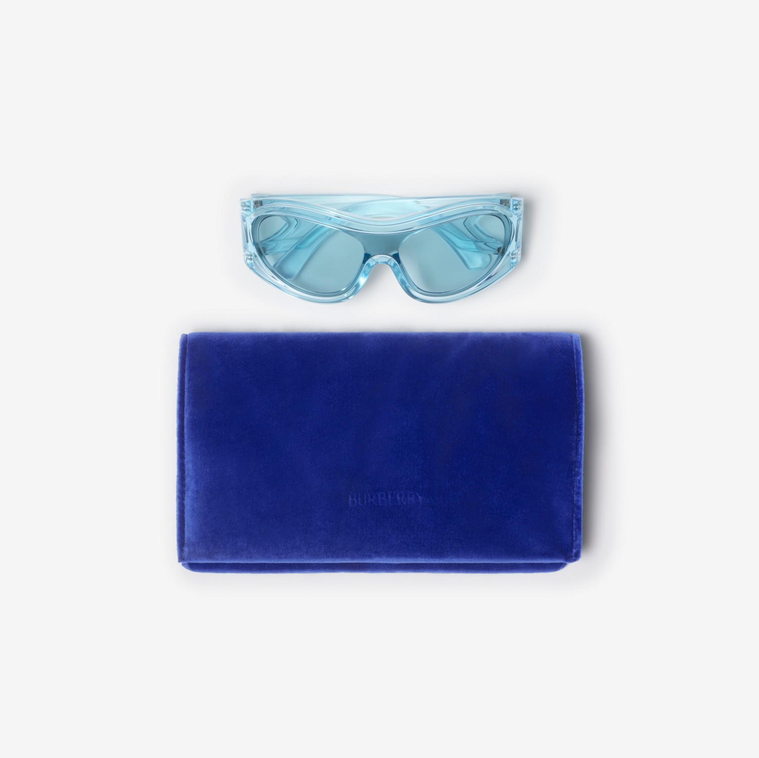 Shield Cutout Sunglasses in Pale blue | Burberry® Official Shield Cutout Sunglasses in Pale blue | Burberry® Official
