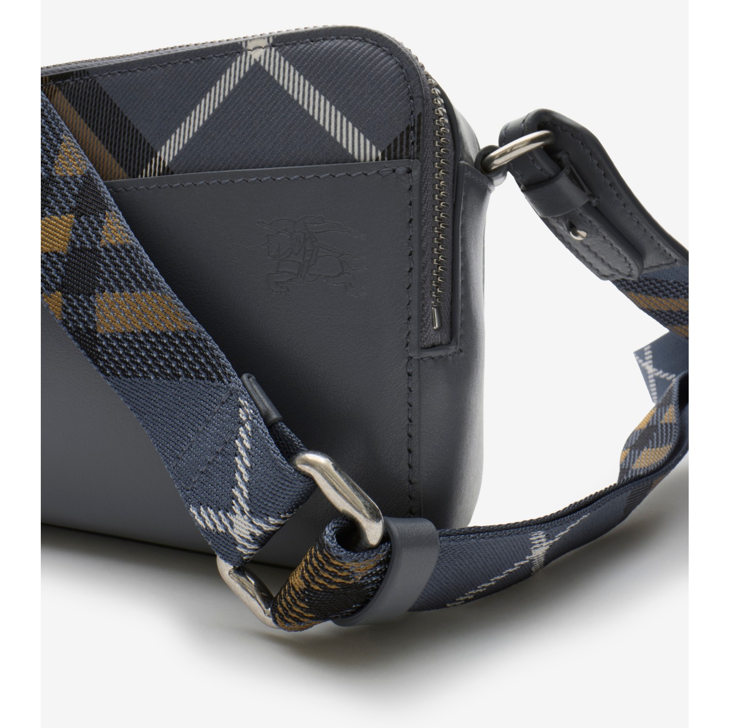 Pop Check Crossbody Bag in Wave blue - Men, Leather | Burberry® Official