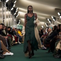 Model wearing Knight hardware zip dress.