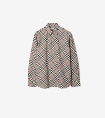 【あー 】Burberry チェックシャツ　128cm Beige Check Mesh T-shirt - kids atelier