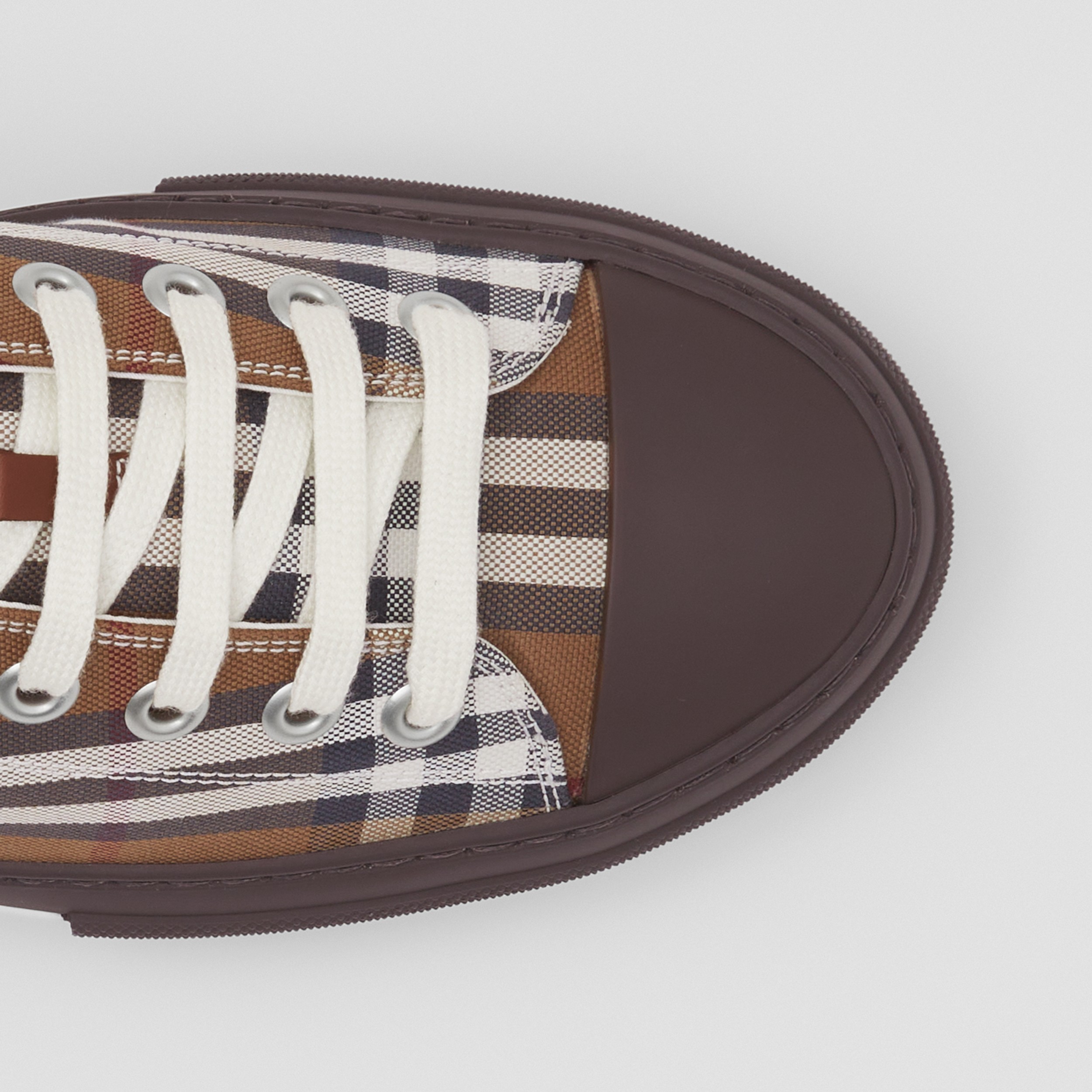 Vintage Check Cotton Sneakers in Birch Brown - Men | Burberry® Official - 2
