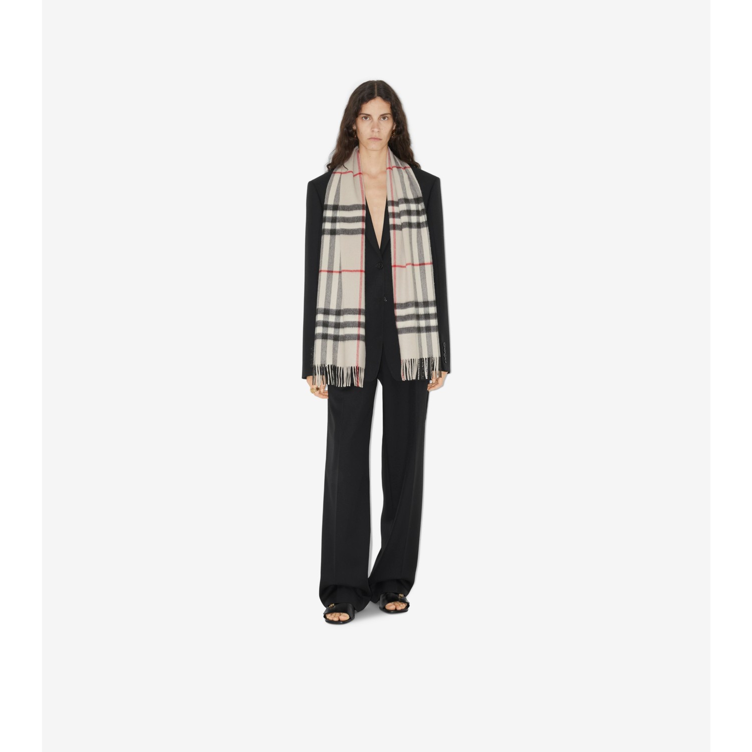 Burberry Two-Tone Checked Cashmere Scarf