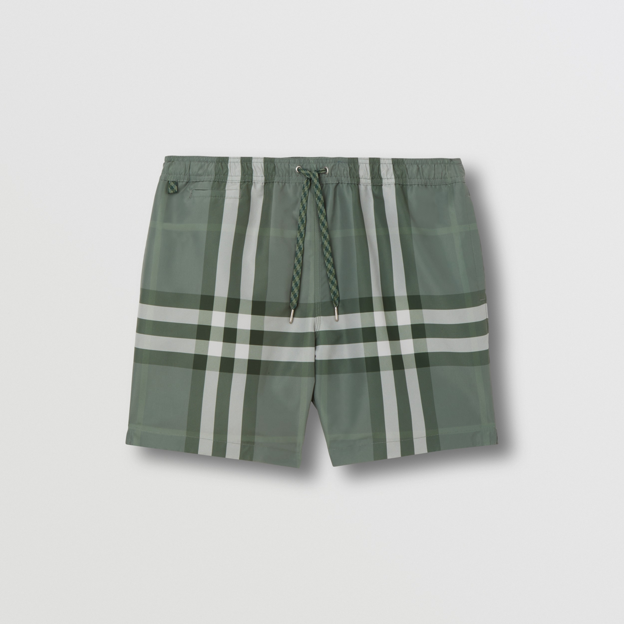 Check Swim Shorts in Dusty Green Men Burberry® Official