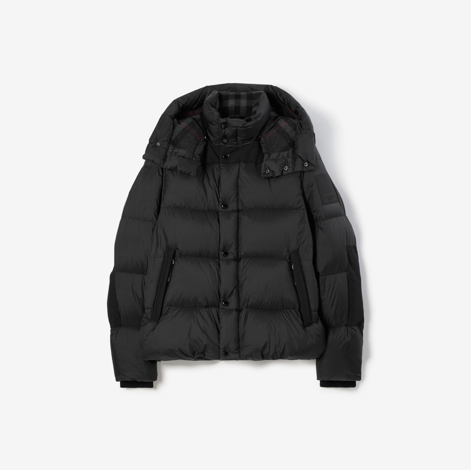 Detachable Sleeve Nylon Puffer Jacket in Black - Men | Burberry
