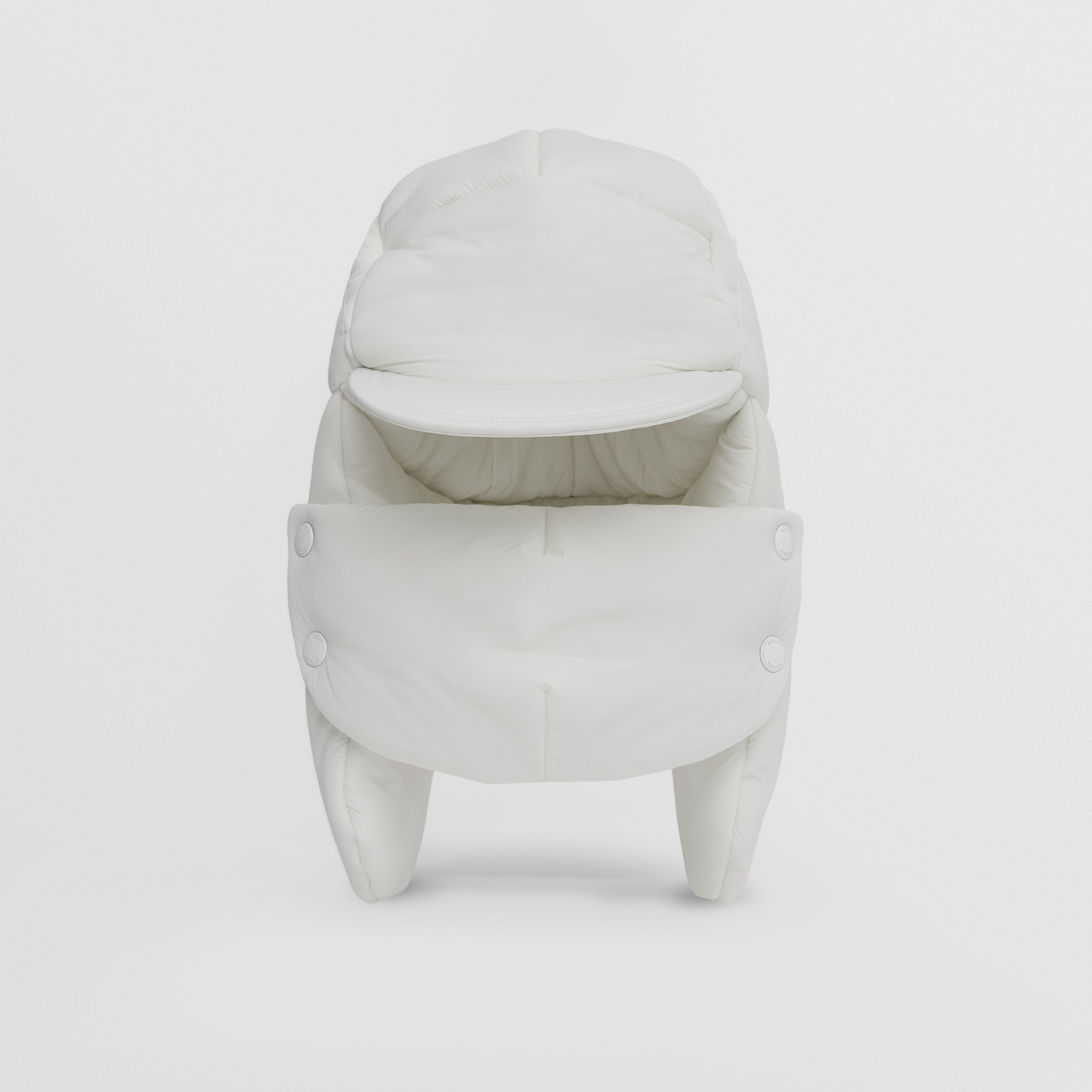 Padded Nylon Oversized Cap in White | Burberry® Official - 1
