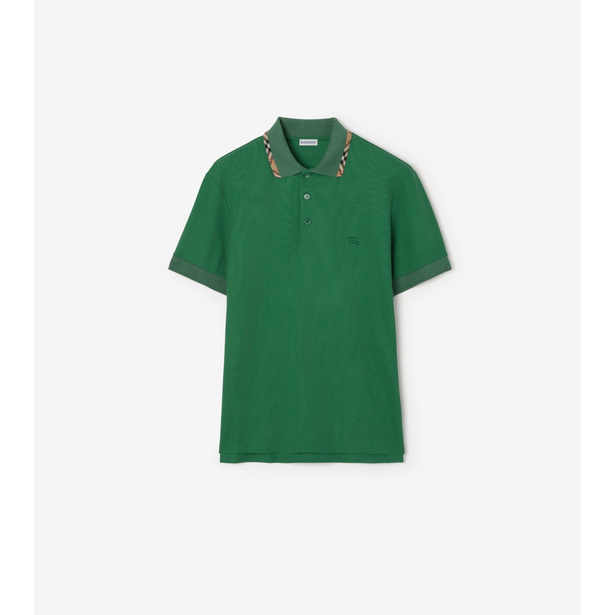  Check Trim Cotton Polo Shirt