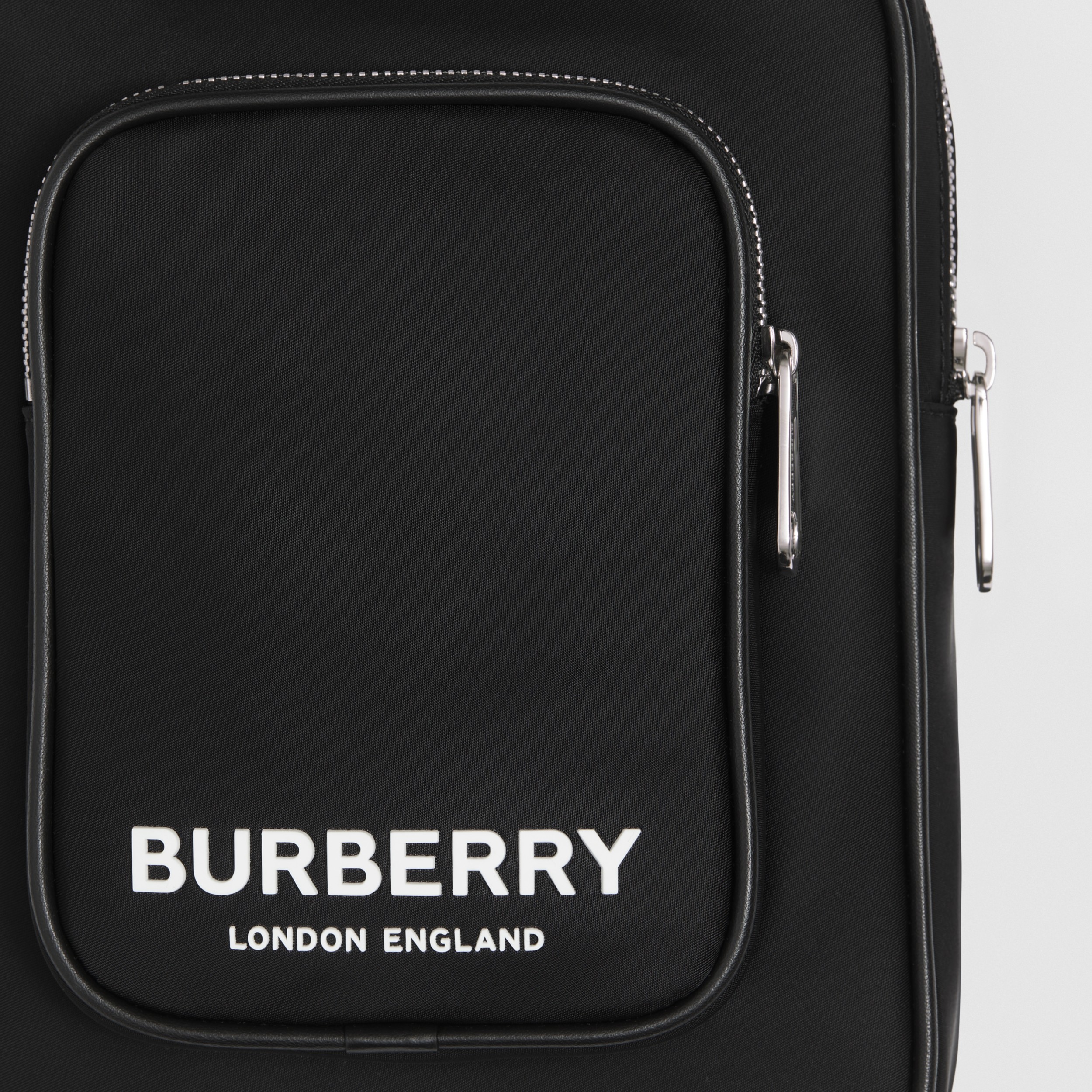 Logo Print Nylon Crossbody Bag in Black Men Burberry® Official