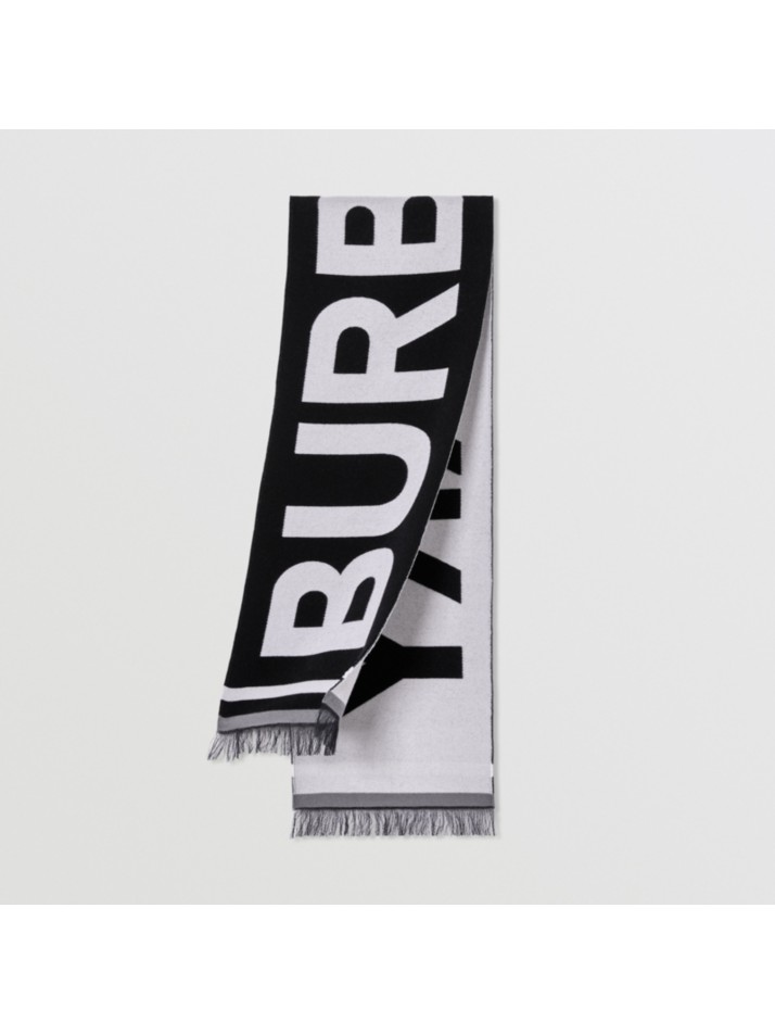 徽标提花棉毛混纺围巾