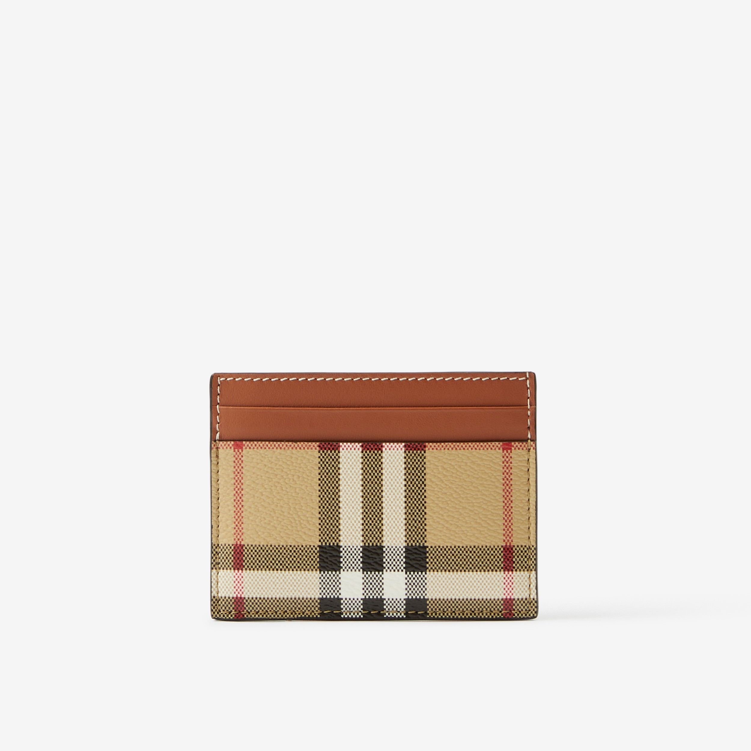 Burberry House Check And Leather Money Clip Card Case in Brown for