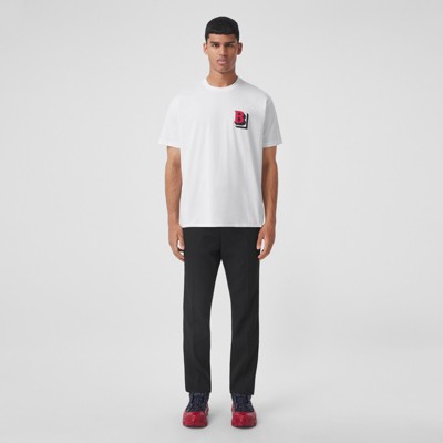 レターグラフィック コットン オーバーサイズTシャツ (ホワイト) - メンズ | Burberry®公式サイト