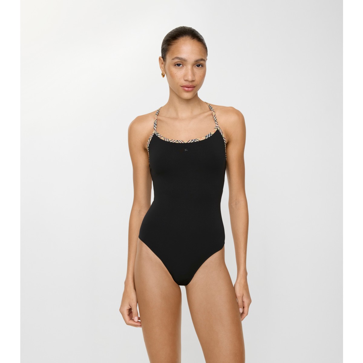  Check Trim Swimsuit