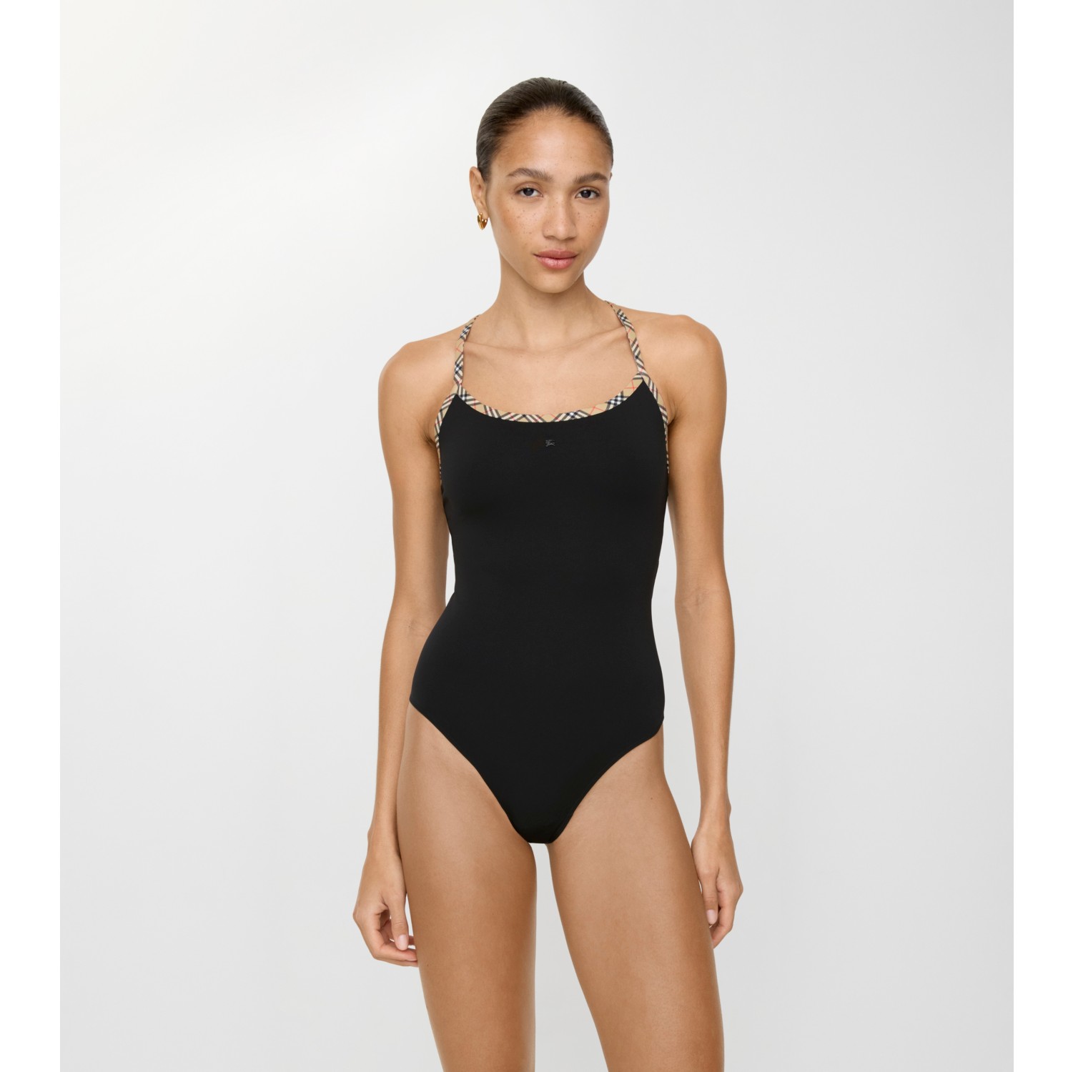 Check Trim Swimsuit