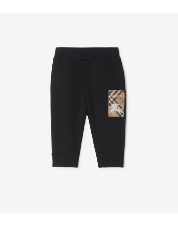 Check Label Cotton Jogging Pants