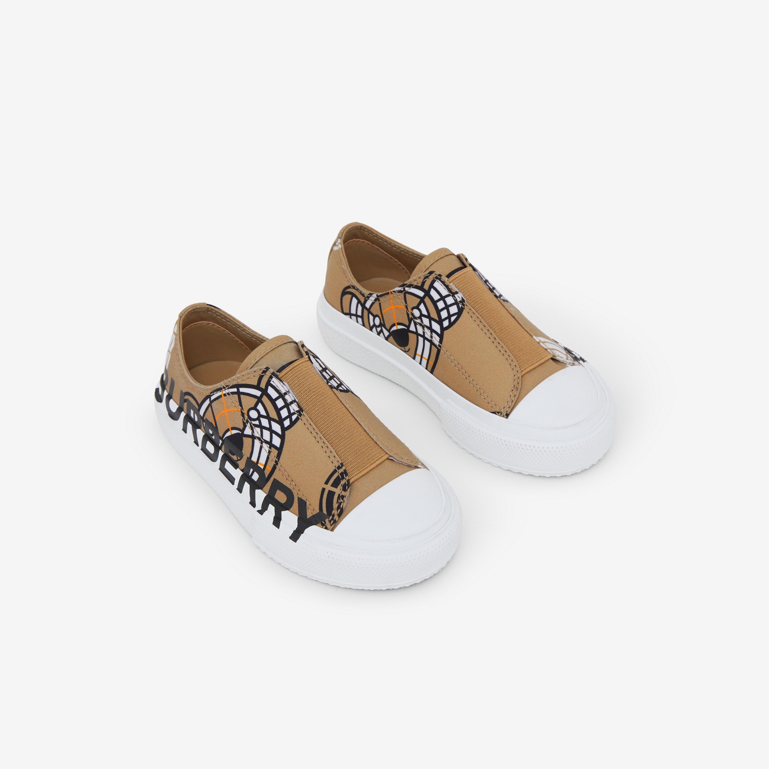 Montage Print Cotton Gabardine Sneakers in Archive Beige - Children | Burberry® Official - 2