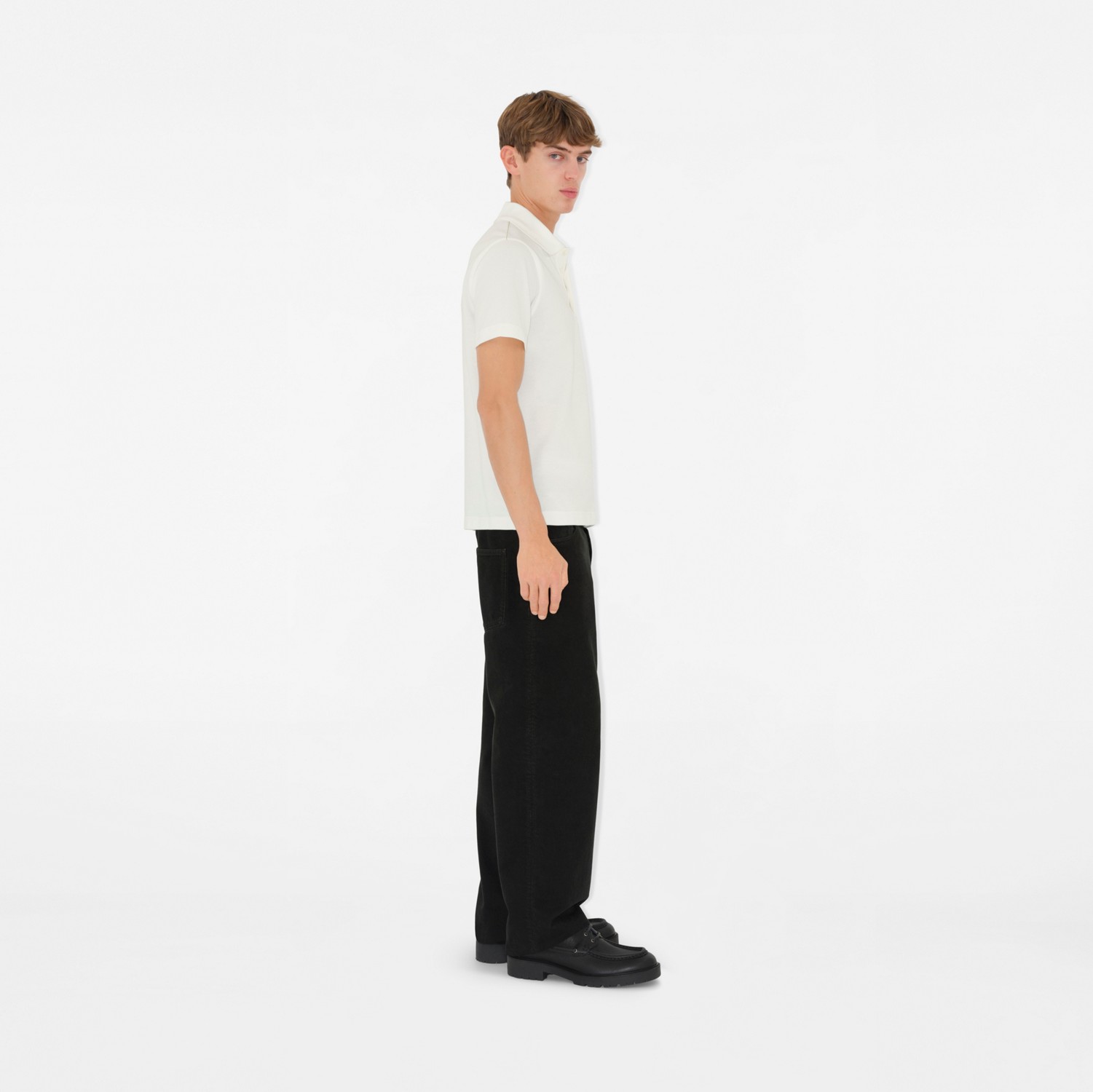 Cotton Polo Shirt in Chalk - Men | Burberry® Official Cotton Polo Shirt in Chalk - Men | Burberry® Official