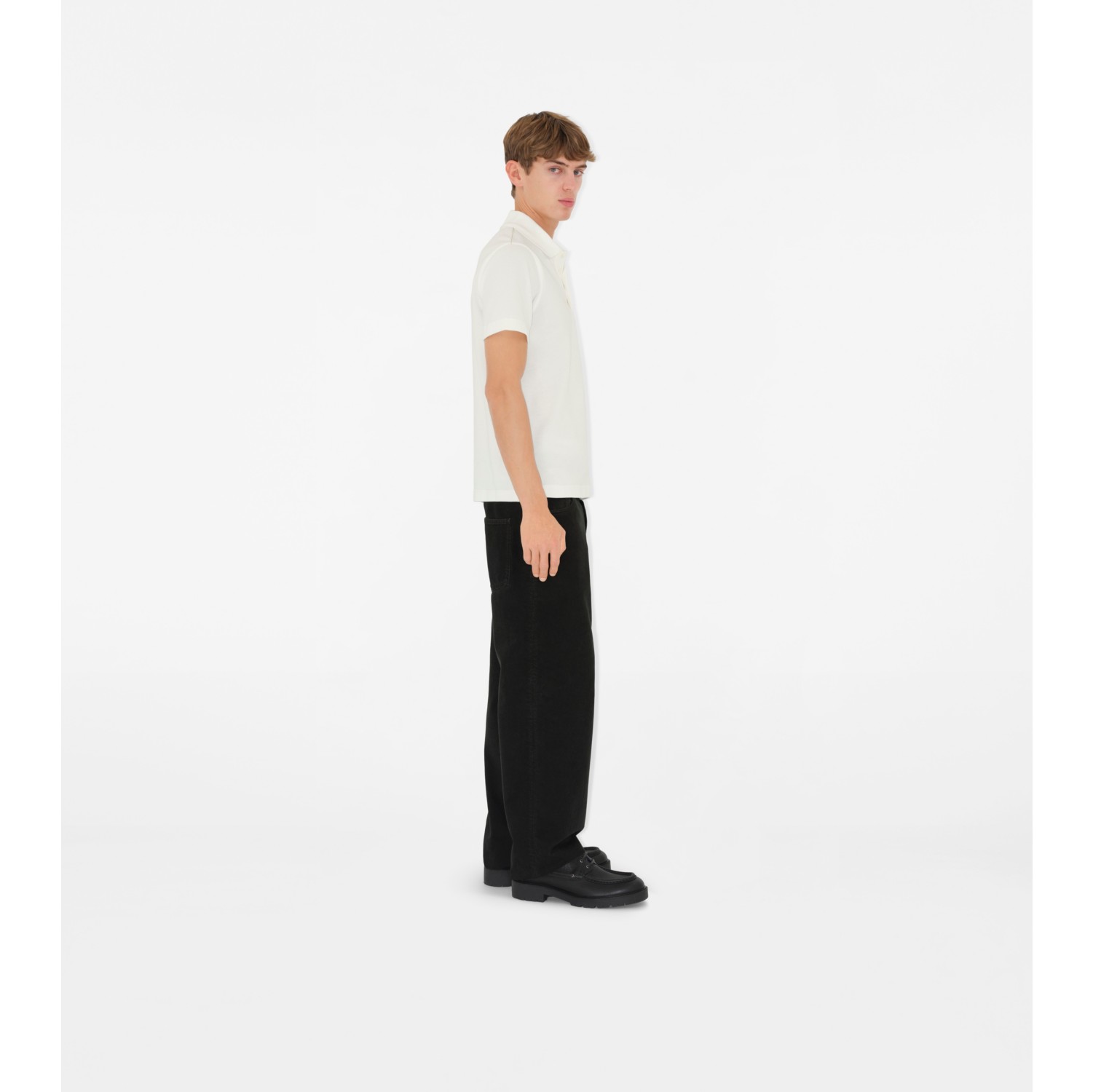 Cotton Polo Shirt in Chalk - Men | Burberry® Official