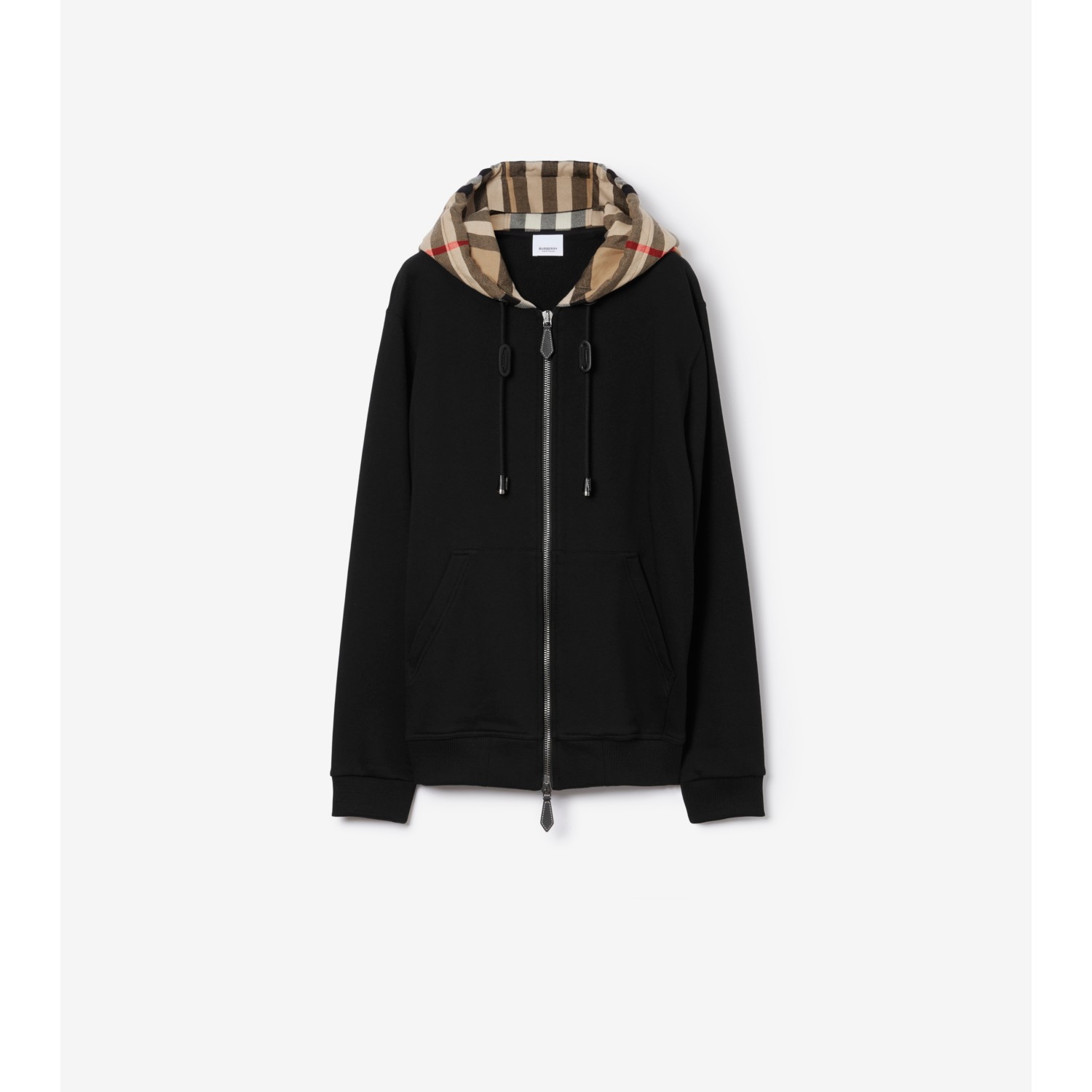 Check Hood Cotton Zip Hoodie